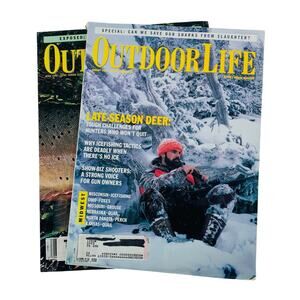 Outdoor Life Magazine Lot Of 2 Vintage 1992 Deer Hunting Trout Bass Ice Fishing